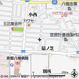 京都府八幡市川口東扇12-1周辺の地図