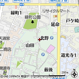 愛知県西尾市道光寺町北野45-1周辺の地図