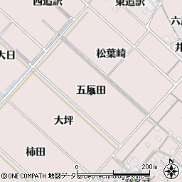 愛知県西尾市上永良町五反田周辺の地図