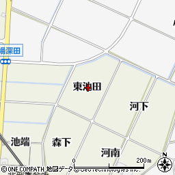 愛知県額田郡幸田町野場東池田周辺の地図
