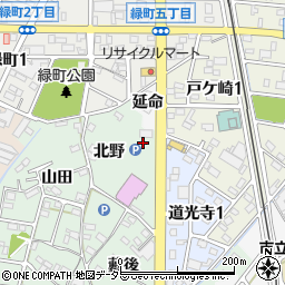 愛知県西尾市道光寺町北野34周辺の地図