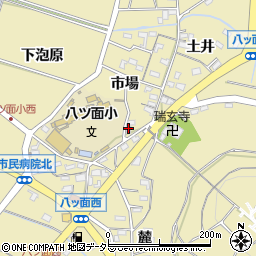 愛知県西尾市八ツ面町市場周辺の地図