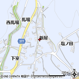 愛知県豊川市萩町新屋周辺の地図