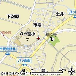 愛知県西尾市八ツ面町（市場）周辺の地図