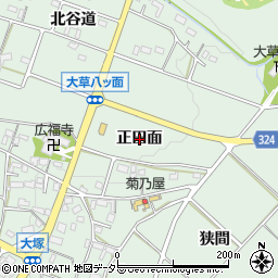 愛知県幸田町（額田郡）大草（正田面）周辺の地図