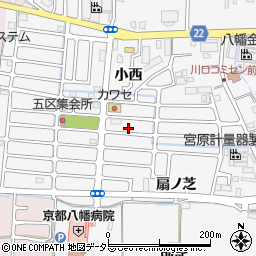 京都府八幡市川口東扇14-7周辺の地図