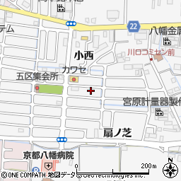 京都府八幡市川口東扇14-17周辺の地図