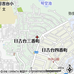 大阪府高槻市日吉台三番町8-8周辺の地図