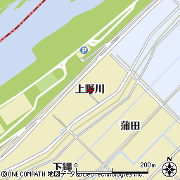 愛知県西尾市田貫町上野川周辺の地図