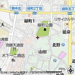 愛知県西尾市道光寺町大山田周辺の地図