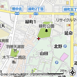 愛知県西尾市道光寺町（大山田）周辺の地図