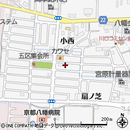京都府八幡市川口東扇14-14周辺の地図