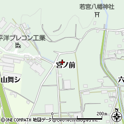 愛知県豊川市上長山町宮ノ前周辺の地図
