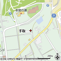 愛知県豊川市上長山町手取周辺の地図