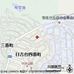 大阪府高槻市日吉台四番町3-4周辺の地図