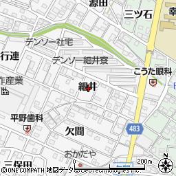愛知県額田郡幸田町菱池細井周辺の地図