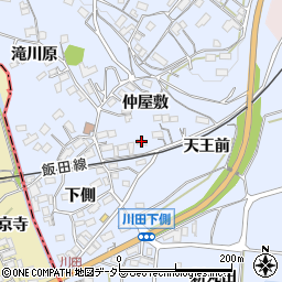 愛知県新城市川田仲屋敷周辺の地図