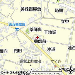愛知県西尾市上町薬師裏14周辺の地図