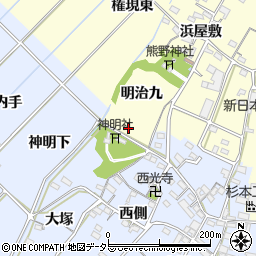 愛知県西尾市上町西側周辺の地図