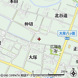 愛知県額田郡幸田町大草周辺の地図