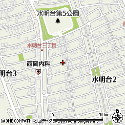 兵庫県川西市水明台周辺の地図