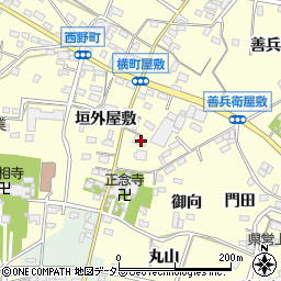 愛知県西尾市上町下屋敷7周辺の地図