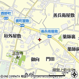 愛知県西尾市上町作道屋敷周辺の地図