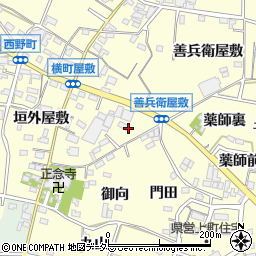 愛知県西尾市上町（作道屋敷）周辺の地図