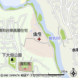 兵庫県川西市虫生（下大畑）周辺の地図