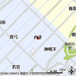 愛知県西尾市小間町内手周辺の地図