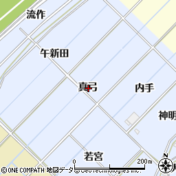 愛知県西尾市小間町真弓周辺の地図