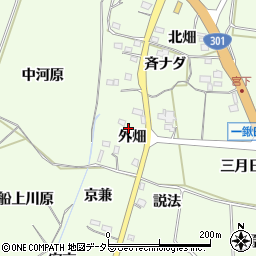愛知県新城市一鍬田外畑周辺の地図