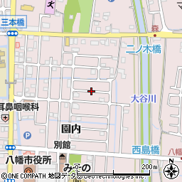 京都府八幡市八幡（園内）周辺の地図