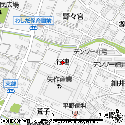 愛知県額田郡幸田町菱池行連周辺の地図