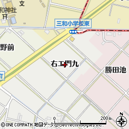 愛知県西尾市尾花町右エ門九周辺の地図