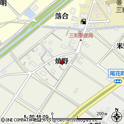 愛知県西尾市江原町焼野周辺の地図