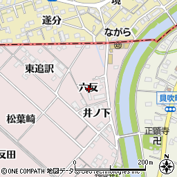 愛知県西尾市上永良町六反周辺の地図