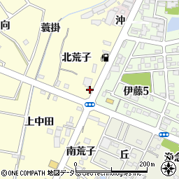 愛知県西尾市上町北荒子周辺の地図