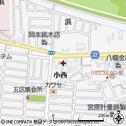 京都府八幡市川口小西周辺の地図