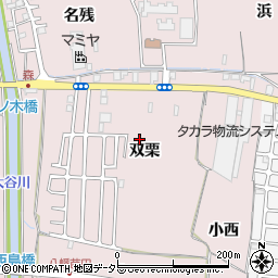 京都府八幡市八幡双栗周辺の地図
