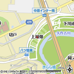 愛知県西尾市八ツ面町（上川畑）周辺の地図