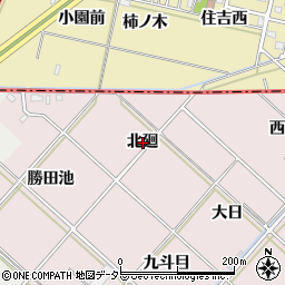 愛知県西尾市上永良町北廻周辺の地図