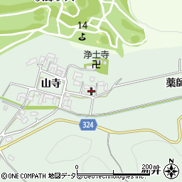 愛知県額田郡幸田町大草山寺52周辺の地図