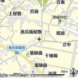 愛知県西尾市上町善兵衛屋敷49-1周辺の地図