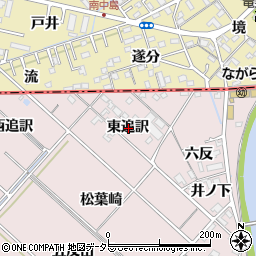 愛知県西尾市上永良町東追訳周辺の地図
