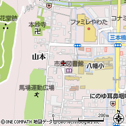 京都府八幡市八幡菖蒲池周辺の地図