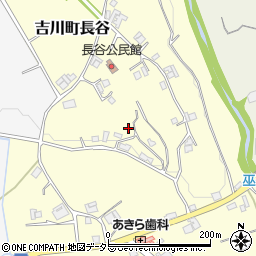 兵庫県三木市吉川町長谷周辺の地図