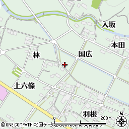 愛知県額田郡幸田町大草国広112周辺の地図