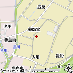 愛知県新城市野田薬師堂周辺の地図