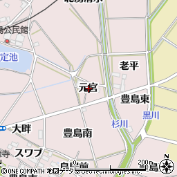 愛知県新城市豊島元宮周辺の地図